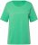Ulla Popken Double Layer Rounded V-Neck Slim Fit Tee Spring Green - Ulla Popken - 