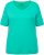 Ulla Popken Double Layer Rounded V-Neck Slim Fit Tee Turquioise Green - Tricouri - 