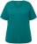 Ulla Popken Double Layer Rounded V-Neck Slim Fit Tee Dark Emerald - Tricouri - 