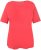 Ulla Popken Double Layer Rounded V-Neck Slim Fit Tee Dark Coral - Tricouri - 