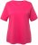 Ulla Popken Double Layer Rounded V-Neck Slim Fit Tee Dark Pink - Tricouri - 