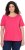 Ulla Popken Double Layer Rounded V-Neck Slim Fit Tee Dark Pink - Tricouri - 