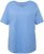 Ulla Popken Double Layer Rounded V-Neck Slim Fit Tee Cloud Blue - Tricouri - 