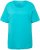 Ulla Popken Double Layer Rounded V-Neck Slim Fit Tee Deep Aqua - Tricouri - 