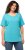 Ulla Popken Double Layer Rounded V-Neck Slim Fit Tee Deep Aqua - Tricouri - 