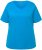 Ulla Popken Double Layer Rounded V-Neck Slim Fit Tee Sapphire Blue - Tricouri - 