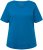 Ulla Popken Double Layer Rounded V-Neck Slim Fit Tee Medium Blue - Tricouri - 
