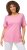 Ulla Popken Double Layer Rounded V-Neck Slim Fit Tee Light Pink - Tricouri - 