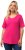 Ulla Popken Double Layer Rounded V-Neck Slim Fit Tee Fuchsia Pink - Tricouri - 