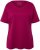 Ulla Popken Double Layer Rounded V-Neck Slim Fit Tee Magnolia Red - Tricouri - 