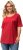Ulla Popken Cold Dye Ruffle Edge Pocket Tee Salsa - Tricouri - 