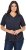 Ulla Popken Lace Trim Short Sleeve Tee Navy Blue - Tricouri - 