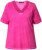 Ulla Popken Lace Trim Short Sleeve Tee Bold Pink - Tricouri - 