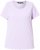 Ulla Popken Ribbed Lettuce Hem Short Sleeve Tee Lavender - Tricouri - 
