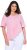 Ulla Popken Asymmetric Flounce Panel Short Sleeve Tee Pink - Tricouri - 