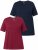 Ulla Popken Eco Cotton Basic T-Shirt 2-Pack Red/Navy - Tricouri - 