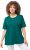 Ulla Popken Essential Round Neck Stretch Tee Dark Emerald - Tricouri - 