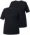 Ulla Popken Scoop Neck Short Sleeve Tee Black - Tricouri - 