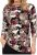 Scandinavian Caramel Flowers Blouse Purple and Brown - Tricouri imprimate pentru femei - 