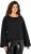 Ulla Popken Rolled Edge Long Sleeve Sweatshirt Black - Pulovere & hanorace - 