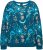 Ulla Popken Beaded Floral Long Sleeve Sweatshirt Dark Teal - Ulla Popken - 