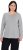 Ulla Popken Basic Round Neck Long Sleeve Slim Fit Cotton Tee Light Grey Melange - Tricouri - 