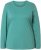 Ulla Popken Basic Round Neck Long Sleeve Slim Fit Cotton Tee Green - Tricouri - 