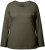 Ulla Popken Basic Round Neck Long Sleeve Slim Fit Cotton Tee Olive - Tricouri - 