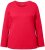 Ulla Popken Basic Round Neck Long Sleeve Slim Fit Cotton Tee Red - Tricouri - 