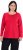 Ulla Popken Basic Round Neck Long Sleeve Slim Fit Cotton Tee Red - Tricouri - 