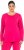 Ulla Popken Basic Round Neck Long Sleeve Slim Fit Cotton Tee Red Pink - Tricouri - 