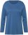 Ulla Popken Basic Round Neck Long Sleeve Slim Fit Cotton Tee Blue Denim - Tricouri - 