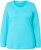 Ulla Popken Basic Round Neck Long Sleeve Slim Fit Cotton Tee Deep Aqua - Tricouri - 
