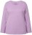 Ulla Popken Basic Round Neck Long Sleeve Slim Fit Cotton Tee Lavender - Tricouri - 