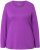 Ulla Popken Basic Round Neck Long Sleeve Slim Fit Cotton Tee Purple - Tricouri - 