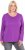 Ulla Popken Basic Round Neck Long Sleeve Slim Fit Cotton Tee Purple - Tricouri - 