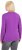 Ulla Popken Basic Round Neck Long Sleeve Slim Fit Cotton Tee Purple - Tricouri - 