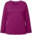 Ulla Popken Basic Round Neck Long Sleeve Slim Fit Cotton Tee Berry - Tricouri - 