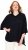 Ulla Popken Sparkling Draped Collared Tee Navy Blue - Tricouri imprimate pentru femei - 