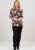 Scandinavian Caramel Flowers Blouse Purple and Brown - Tricouri imprimate pentru femei - 