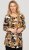 Scandinavian Caramel Flower Petals Tunic Orange and Brown - Tricouri imprimate pentru femei - 