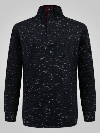 D555 Chandler Reno 1/4 Zip Neck Sweatshirt With Bear Logo Negru - Pulovere & hanorace - Pulovere & Hanorace Bărbați Mărimi Mari
