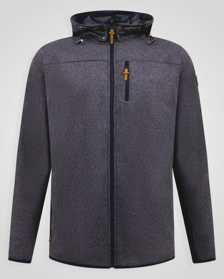 D555 Conrad Detachable Hood Bonded Fleece Zip Through Hoody TALL Albastru marin - TALL pulovere - Bluze și hanorace TALL