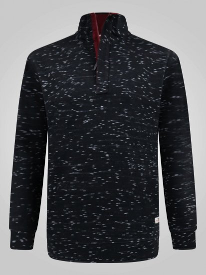 D555 Chandler Reno 1/4 Zip Neck Sweatshirt With Bear Logo Negru - Pulovere & hanorace - Pulovere & Hanorace Bărbați Mărimi Mari