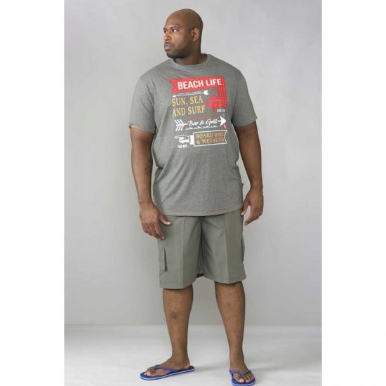 D555 Kennedy T-shirt Khaki Marl - Tricouri - Tricouri Bărbați Mărimi Mari