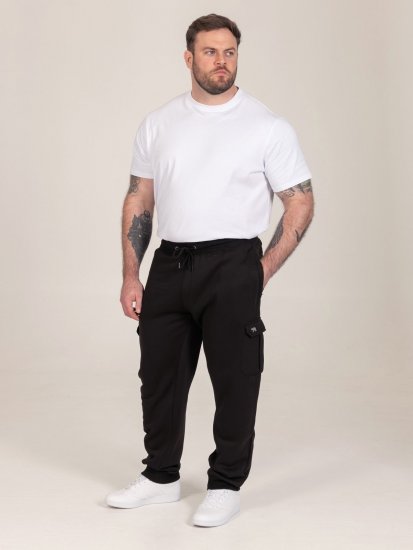 D555 Dexter 1 Cargo Jogger With Bear Embroidery Negru - Pantaloni trening - Pantaloni Trening Bărbați Mărimi Mari