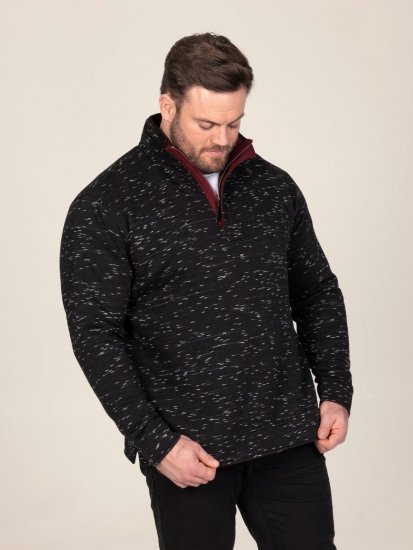 D555 Chandler Reno 1/4 Zip Neck Sweatshirt With Bear Logo Negru - Pulovere & hanorace - Pulovere & Hanorace Bărbați Mărimi Mari