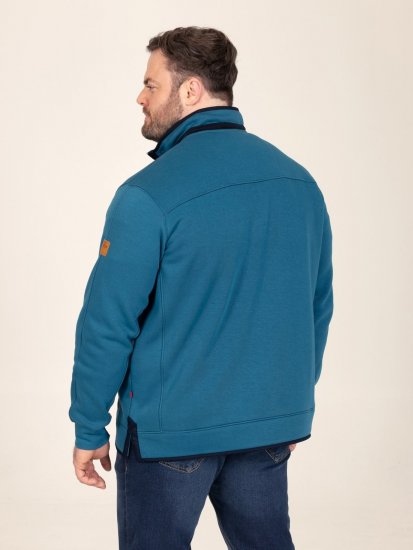 D555 Conway 1 1/4 Zip Neck Fleece Sweatshirt With Bear Logo Teal - Pulovere & hanorace - Pulovere & Hanorace Bărbați Mărimi Mari