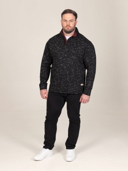 D555 Chandler Reno 1/4 Zip Neck Sweatshirt With Bear Logo Negru - Pulovere & hanorace - Pulovere & Hanorace Bărbați Mărimi Mari