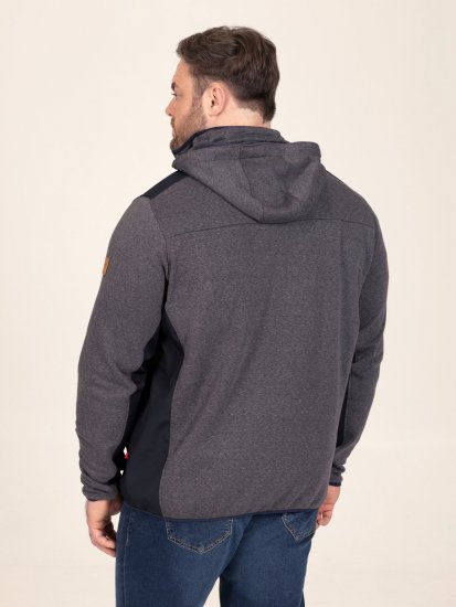 D555 Conrad Detachable Hood Bonded Fleece Zip Through Hoody Albastru marin - Pulovere & hanorace - Pulovere & Hanorace Bărbați Mărimi Mari